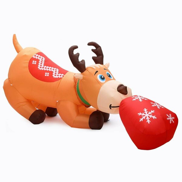 Utensilio 9 ft. Reindeer & Gift Inflatable with LED Lights UT3268858